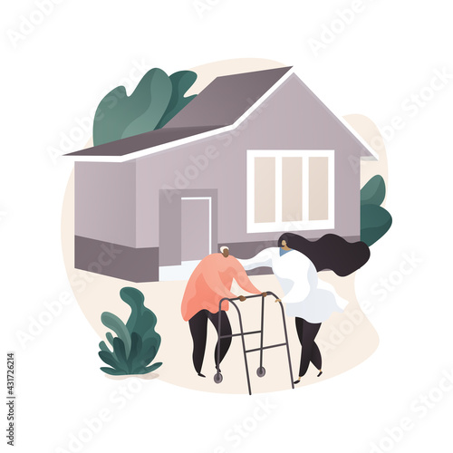 Elderly care abstract concept vector illustration.