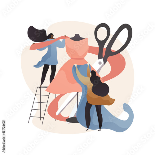Custom clothing and accessories abstract concept vector illustration.