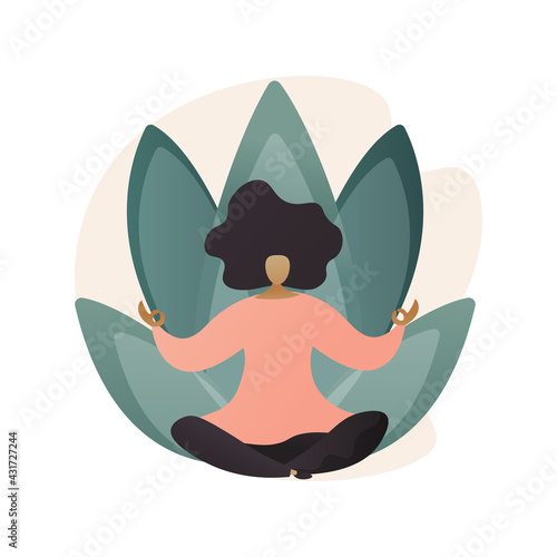 Yoga school abstract concept vector illustration.