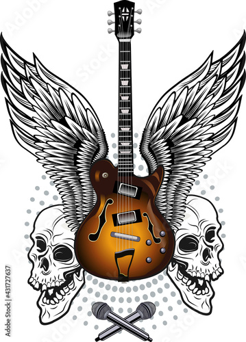 Skull and Electric Guitar
