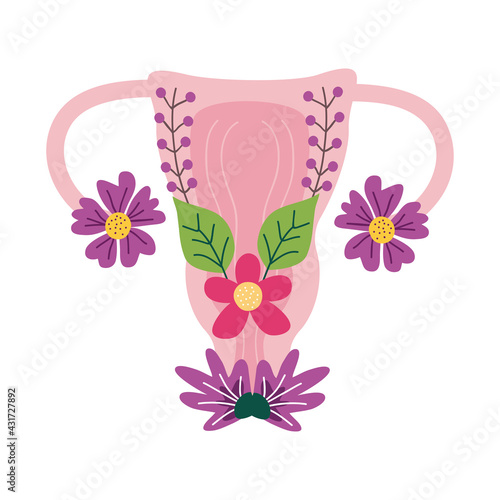 uterus with red flowers