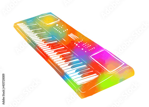 abstract multicolored synthesizer. Musical instrument. Vector illustration