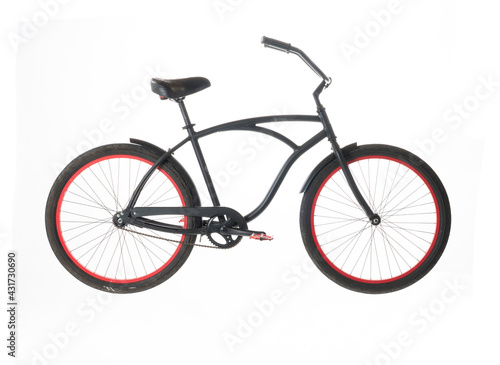 Black Beach Cruiser isolated on white background