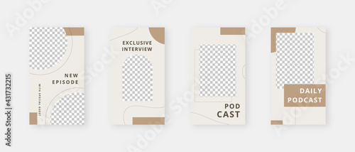 Social media template. Trendy editable social media stories template. Mockup isolated. Template design. Vector illustration.