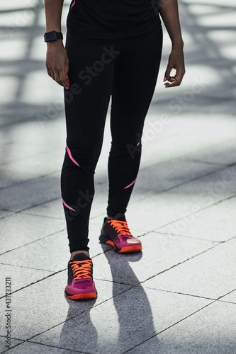 Modern sportswear for jogging, training, fitness and pilates outdoor © Prostock-studio