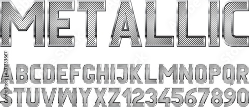 metallic textured font