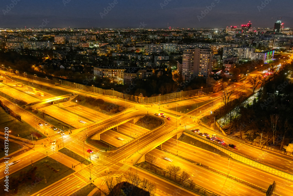 Naklejka premium Węzeł komunikacyjny, S8, Warszawa, Polska