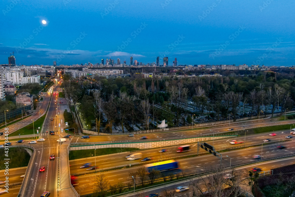 Fototapeta premium Węzeł komunikacyjny, S8, Warszawa, Polska
