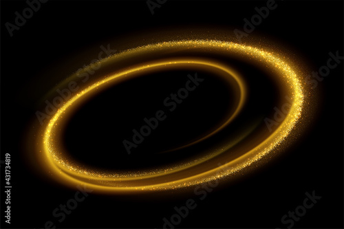 Gold wave flow and golden glitter on black background. Abstract shiny color gold wave luxury background. Luxury gold flow wallpaper. Vector illustration
