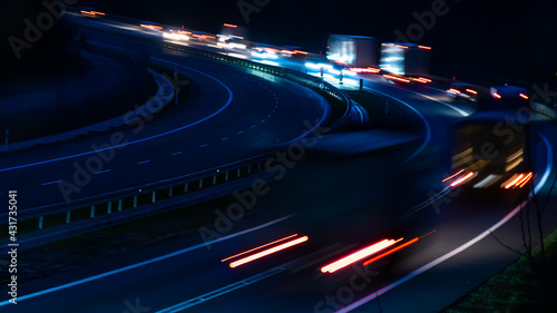 lights of moving cars at night. long exposure © Krzysztof Bubel