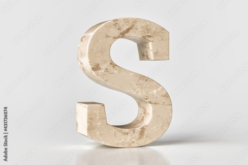 Marble textured letter S. Set sail champagne 2021 trendy color. High quality 3d rendering. Marble textured letter S. Set sail champagne 2021 trendy color. High quality 3d rendering.