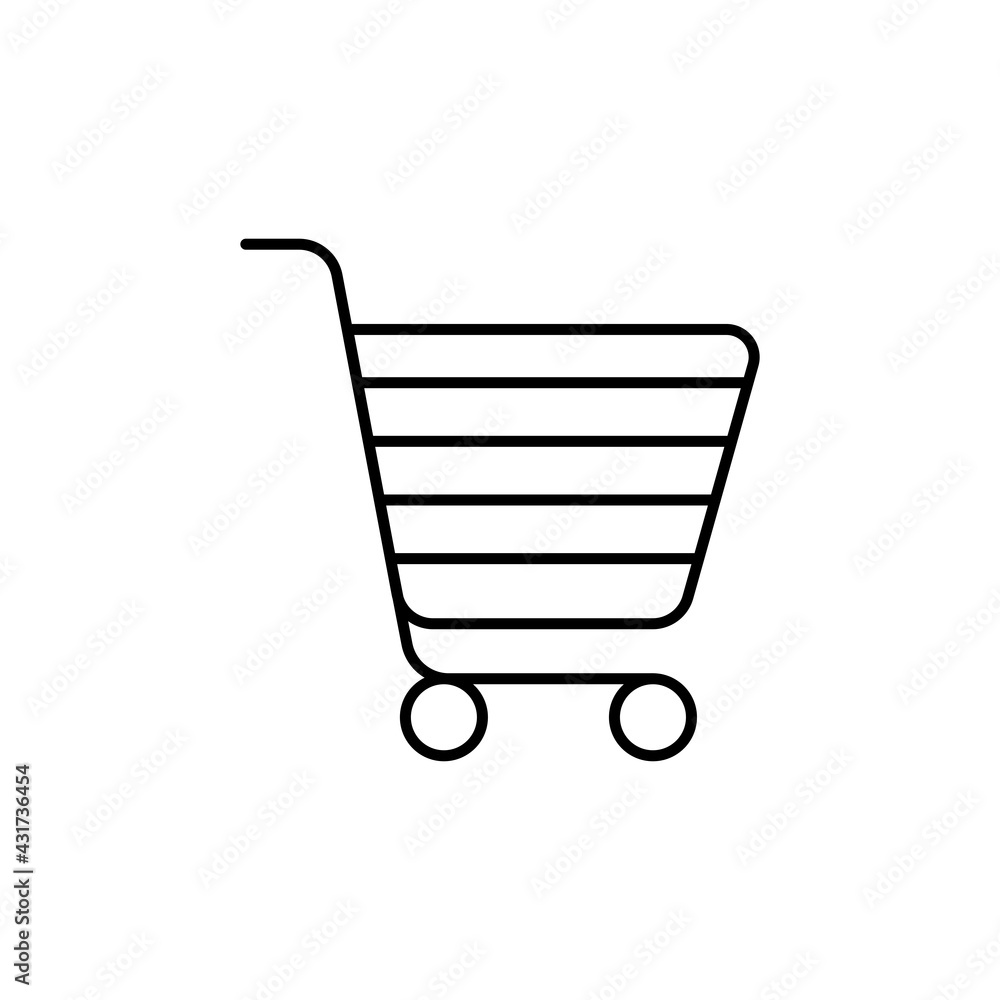 Shopping cart icon isolated on white background. Trolley symbol modern, simple, vector, icon for website design, mobile app, ui. Vector Illustration Shopping cart icon isolated on white background. Trolley symbol modern, simple, vector, icon for website design, mobile app, ui. Vector Illustration
