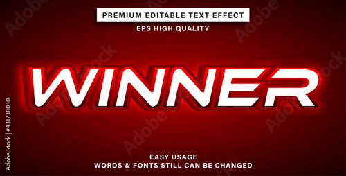 editable text effect winner
