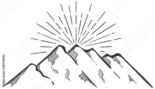 vector illustration hand drawn mountains