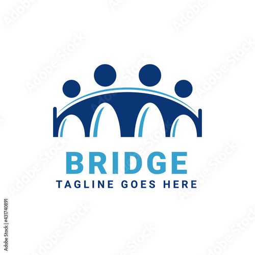 bridge business people logo design template