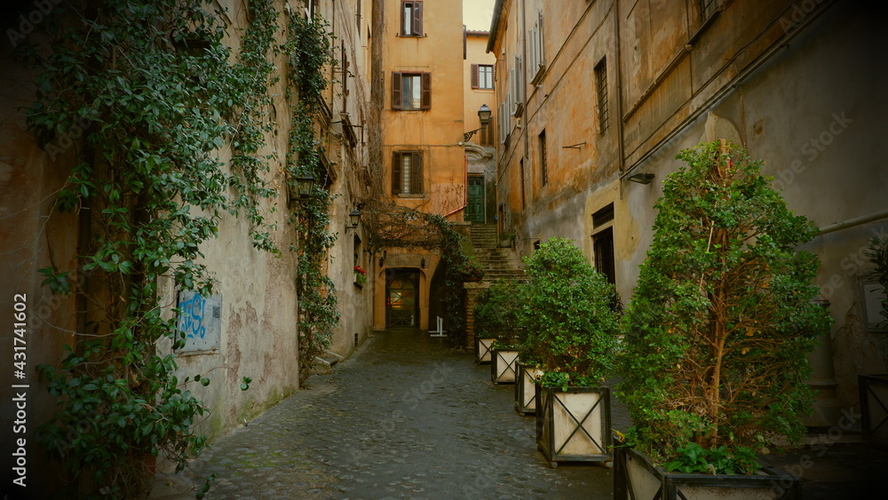 A picturesque street in Rome, Italy
