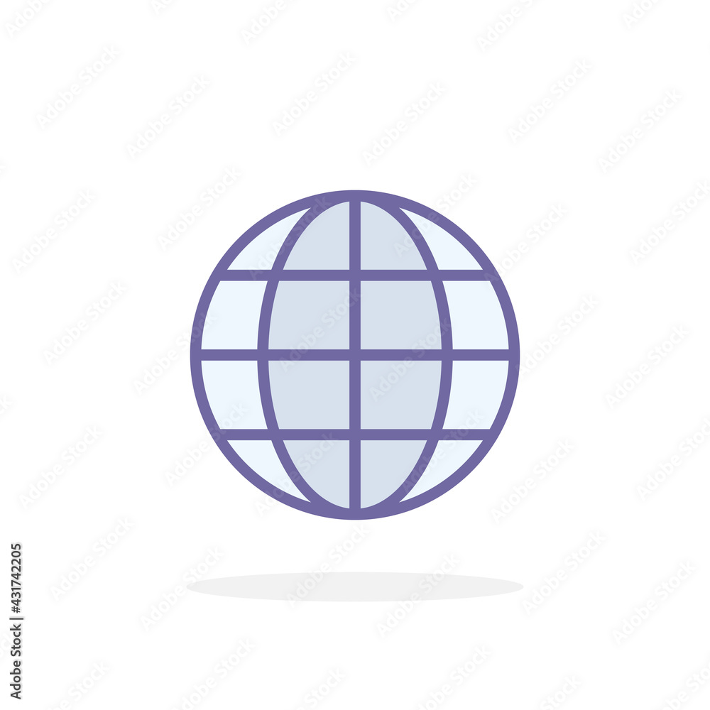 Web icon in filled outline style. Web icon in filled outline style.