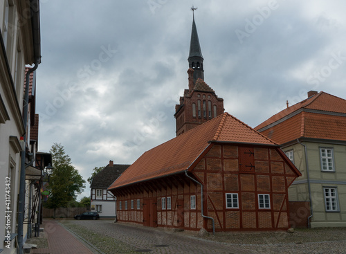 View to the church called Johanniskirche in the city Doemitz photo