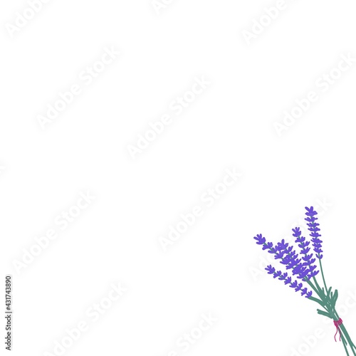 Purple flower wood grain wallpaper on white background with space for your text.
