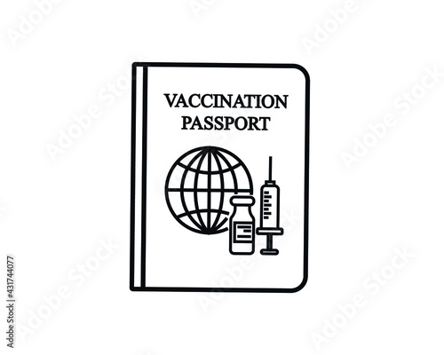 Vaccination passport. Travel concept passport with flat color vector illustration.