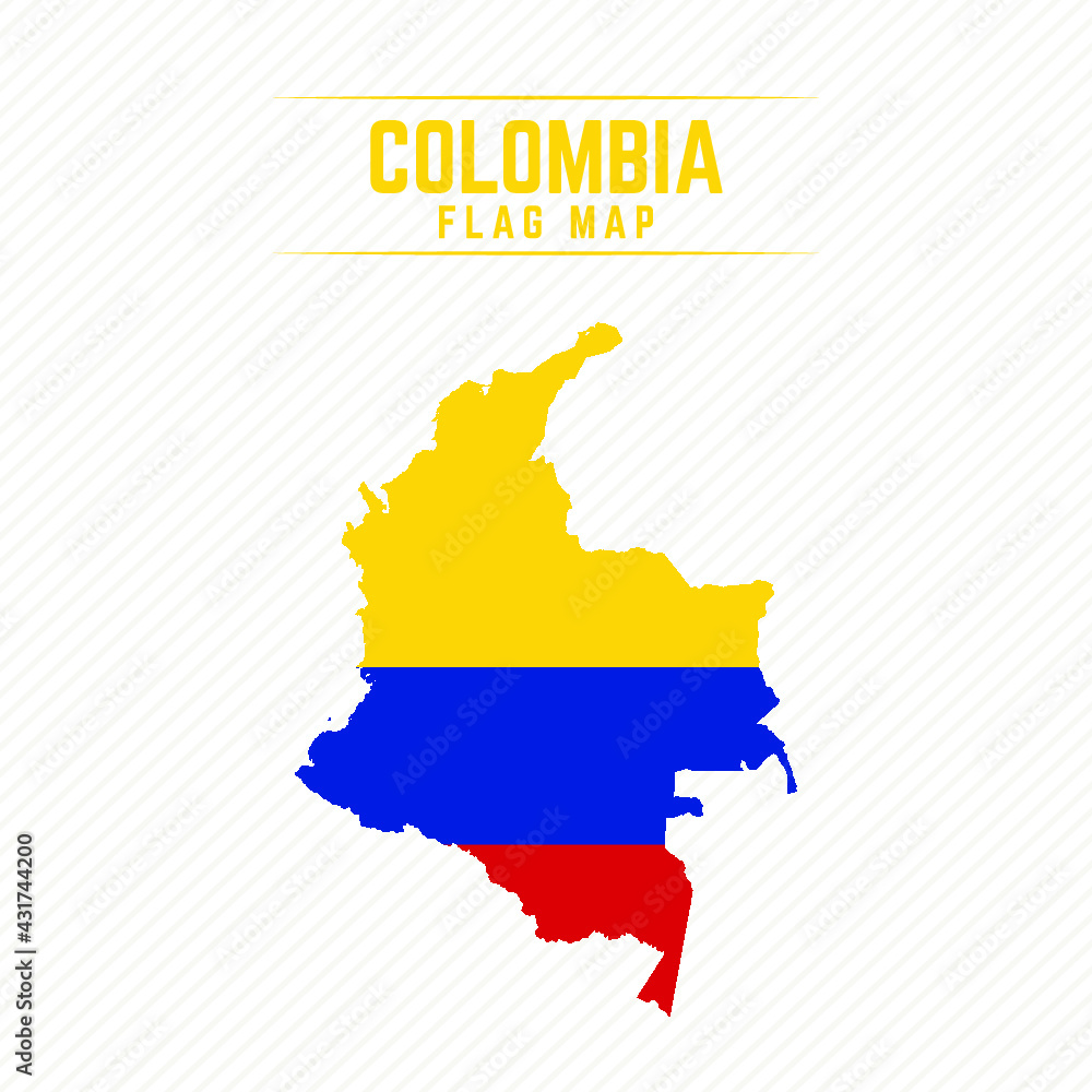 Flag Map of Colombia. Colombia Flag Map