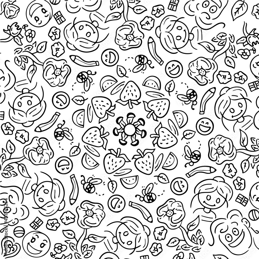 Doodle Kids Daily Activity. Happy child life. Doodle Kids Daily Activity. Happy child life.