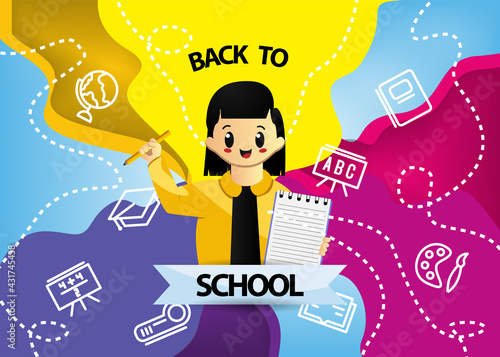 Back to school illustration background design