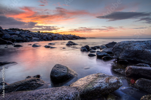 Fototapeta Naklejka Na Ścianę i Meble -  seascape sunset ocean view long exposure