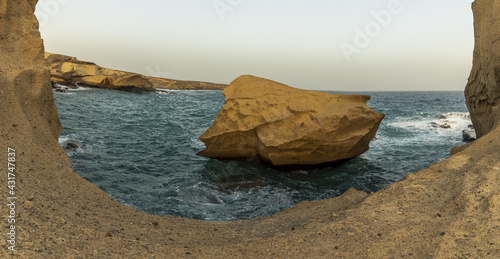 Natural view of the sandstone at San Miguel de Tajao in Tenerife, Spain photo