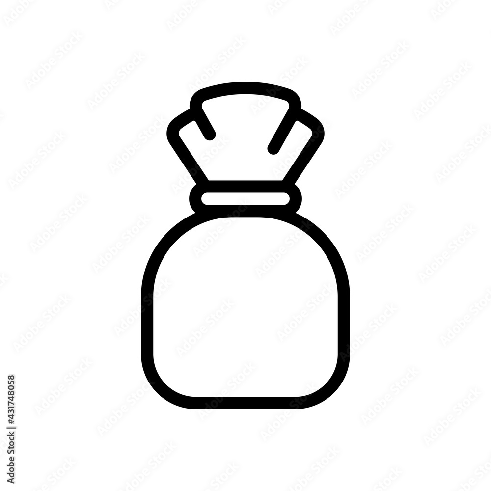 Money bag, simple icon. Black linear icon with editable stroke on white background Money bag, simple icon. Black linear icon with editable stroke on white background