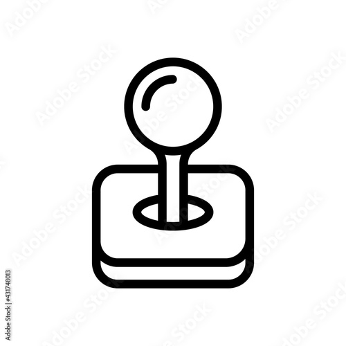 Retro joystick of old video games, simple icon. Black linear icon with editable stroke on white background