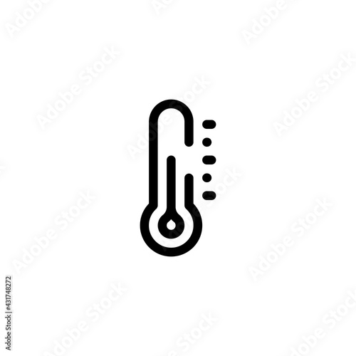 Temperature, simple icon. Black linear icon with editable stroke on white background