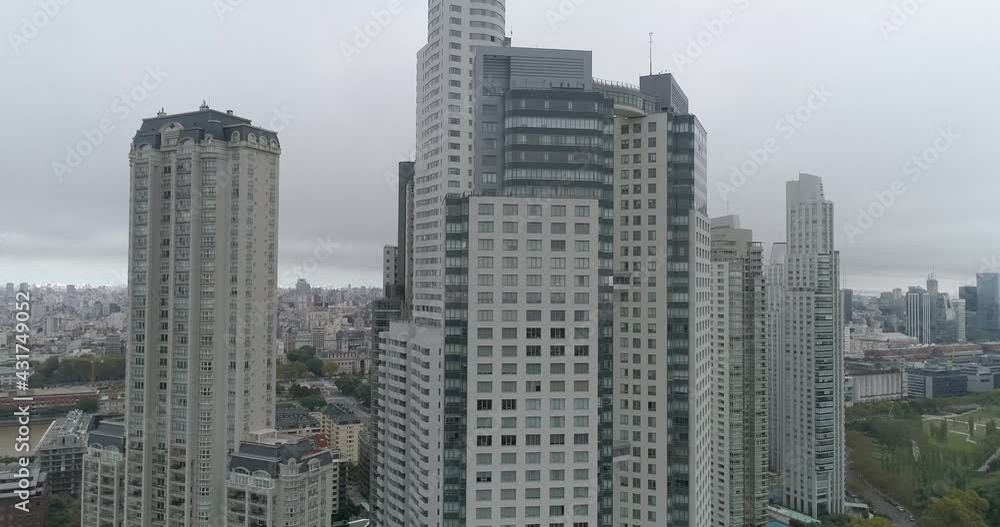 Aerial view of buildings in Puerto Madero. Buenos Aires, Argentina. Aerial view of buildings in Puerto Madero. Buenos Aires, Argentina.