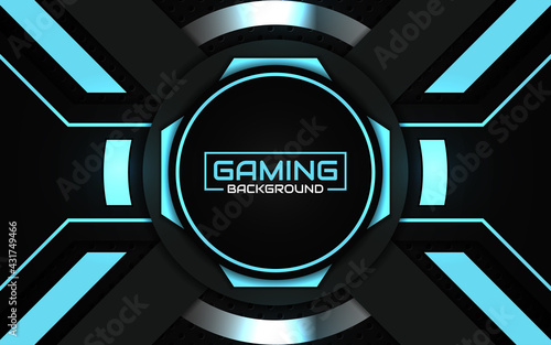 Abstract futuristic light blue gaming background with modern esport shapes. Vector design template technology concept can use element game banner, sport poster, cyber wallpaper, web, advertising