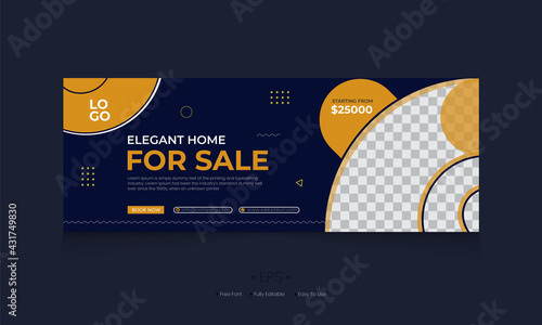 elegant home sale facebook cover template real street social media cover web design
