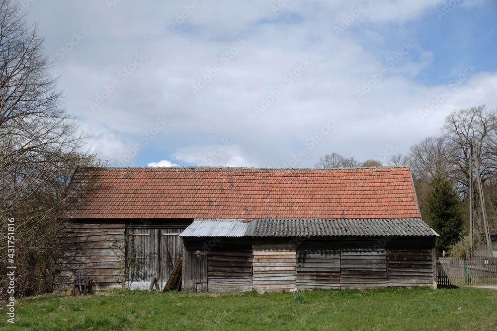 Wooden barn in kashubian village, Poland Wooden barn in kashubian village, Poland