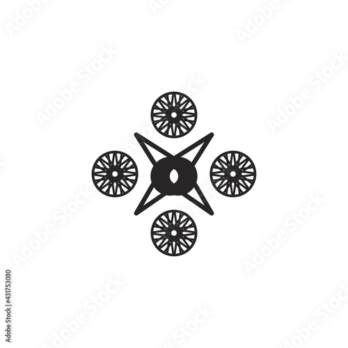 Drone flat icon. Simple style poster background symbol. Logo design element. T-shirt printing. Vector for sticker.