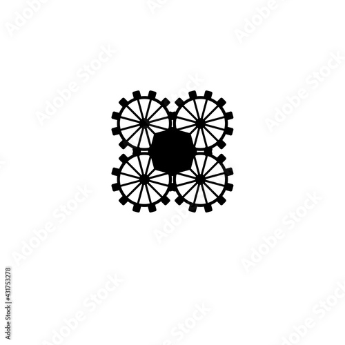 Drone flat icon. Simple style poster background symbol. Logo design element. T-shirt printing. Vector for sticker.