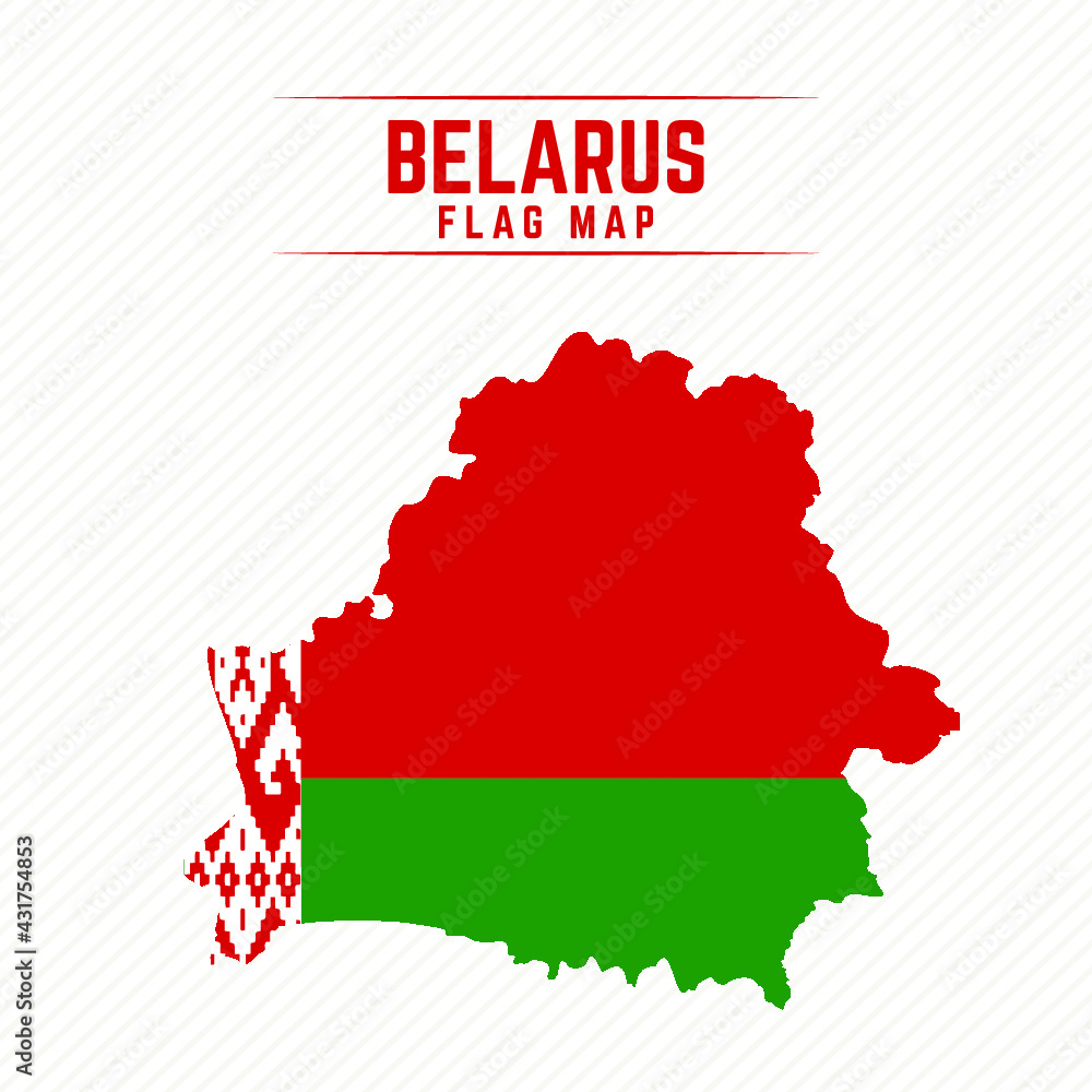 Obraz premium Flag Map of Belarus. Belarus Flag Map