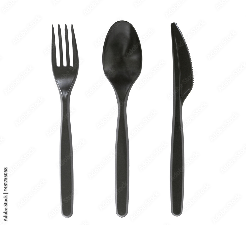 Disposable tableware isolated on white background Disposable tableware isolated on white background