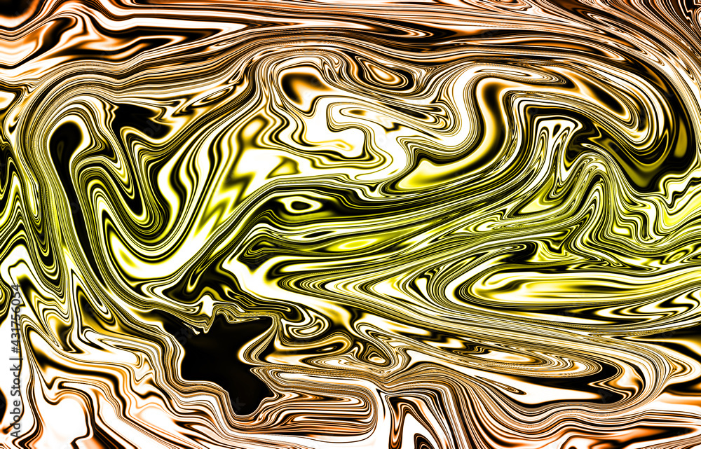Obraz premium Liquid oil efect, marble aluminium background