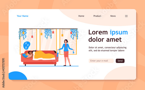 Wife finding out about marital infidelity. Lover, underwear, sofa flat vector illustration. Unfaithfulness and relationship concept for banner, website design or landing web page