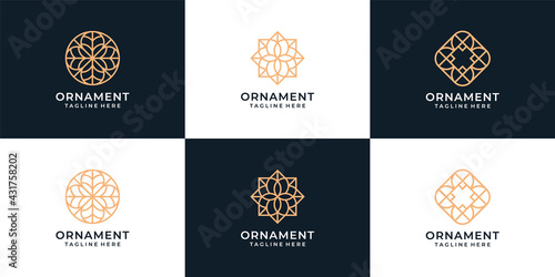 Set of modern ornament logo design vector concept for decoration