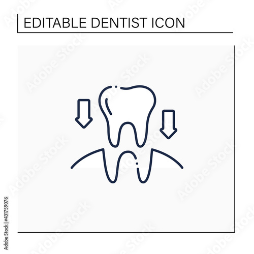 Tooth transplants line icon. Tooth transplants concept. Technology of restorative dentistry. Dental clinic service. Isolated vector illustration. Editable stroke