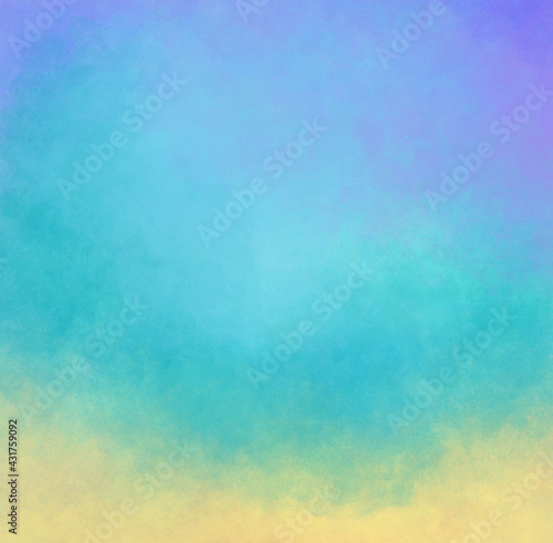 Abstract Paints Background Ocean Sea Shore Backdrop. Sand and sky, beach, tropical colors. Art canvas for banners, web, postcards on a summer theme