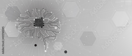 Abstract human brain. Artificial intelligence technology. Science background