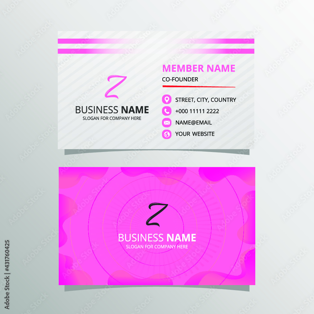 Gradient Pink Fluid Business Card Template