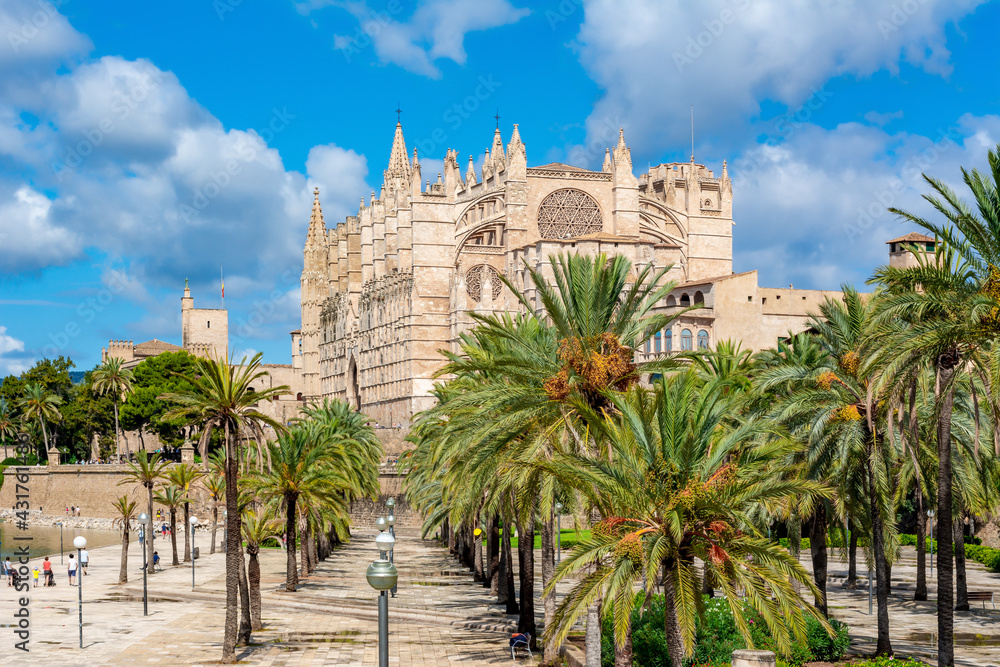 Cathedral of Santa Maria of Palma (La Seu) in Palma de Mallorca, Spain