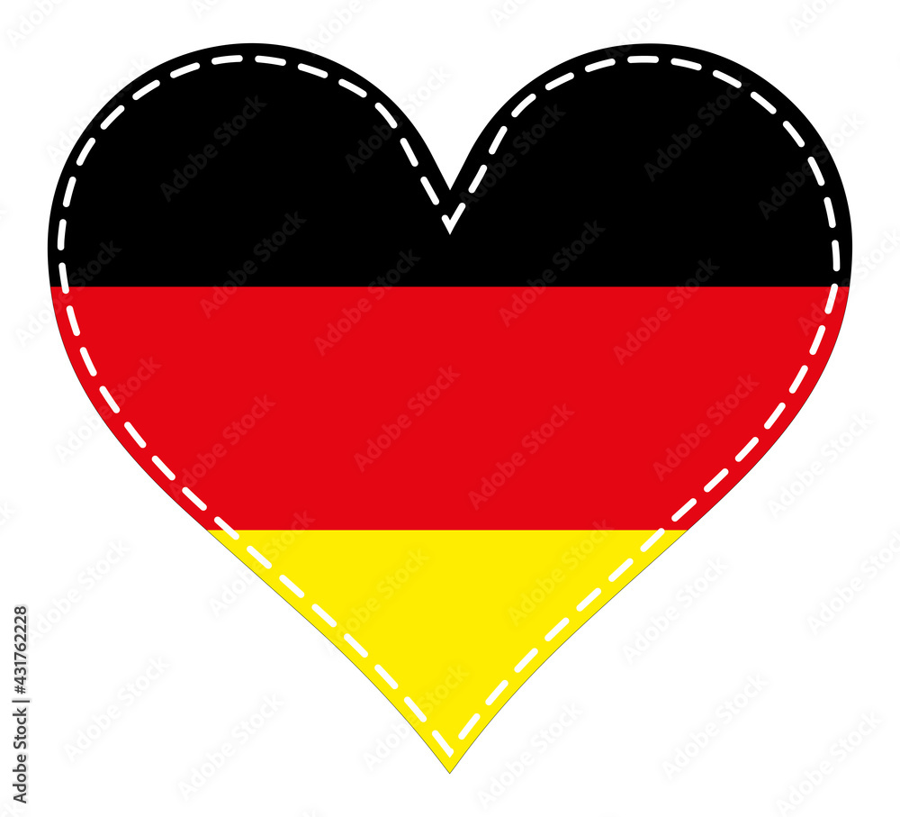 Fototapeta premium Heart in patchwork technique Flag of Germany
