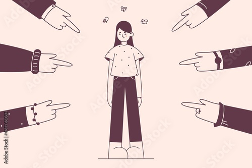 Accusing guilty person of girl concept
